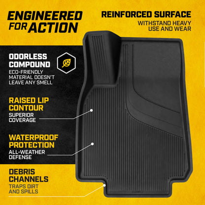 Cat® JustFit™ 3D Floor Mats for Tesla Model Y 2024 2023 2022 2021 2020 - Custom Fit Tesla Model Y Floor Mats with Extended Coverage Design