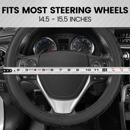 BDK GripTech Diamond Plush Fuzzy Steering Wheel Cover (fits 14.5" - 15.5")