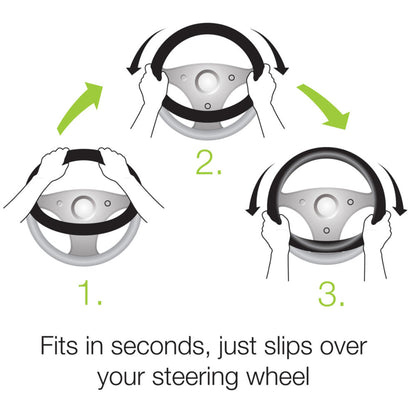 BDK Sporty Faux Leather Soft Grip Steering Wheel Cover (Fits 14.5" - 15.5")