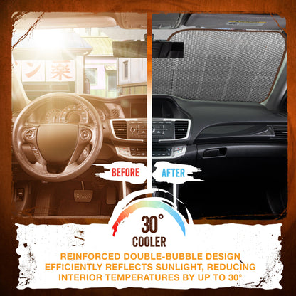 Naruto Shippuden Officially Licensed Windshield Sun Shade - Car Sun Shade Fits Most Autos, Trucks, SUV, & Van - Akatsuki Naruto Merch & Anime