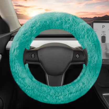 Carbella Soft Pink Fuzzy Steering Wheel Cover, Standard 15 Inch Size Fits Most Vehicles, Cute Faux Fur Car Steering Cover with Soft Fluffy Furry