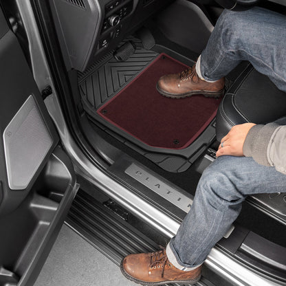 CAT 4-Piece Detachable Carpet Deep Dish Front Floor Mats and Rear Floor Mats - Heavy Duty, All Weather, Trim to Fit