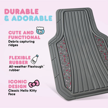 Hello Kitty Car Mats 4pc Floor Mats for Cars Trucks SUVs Kawaii Car Floor Mats for Women Men Accessories Rubber Heavy Duty Cute Non-Slip Always