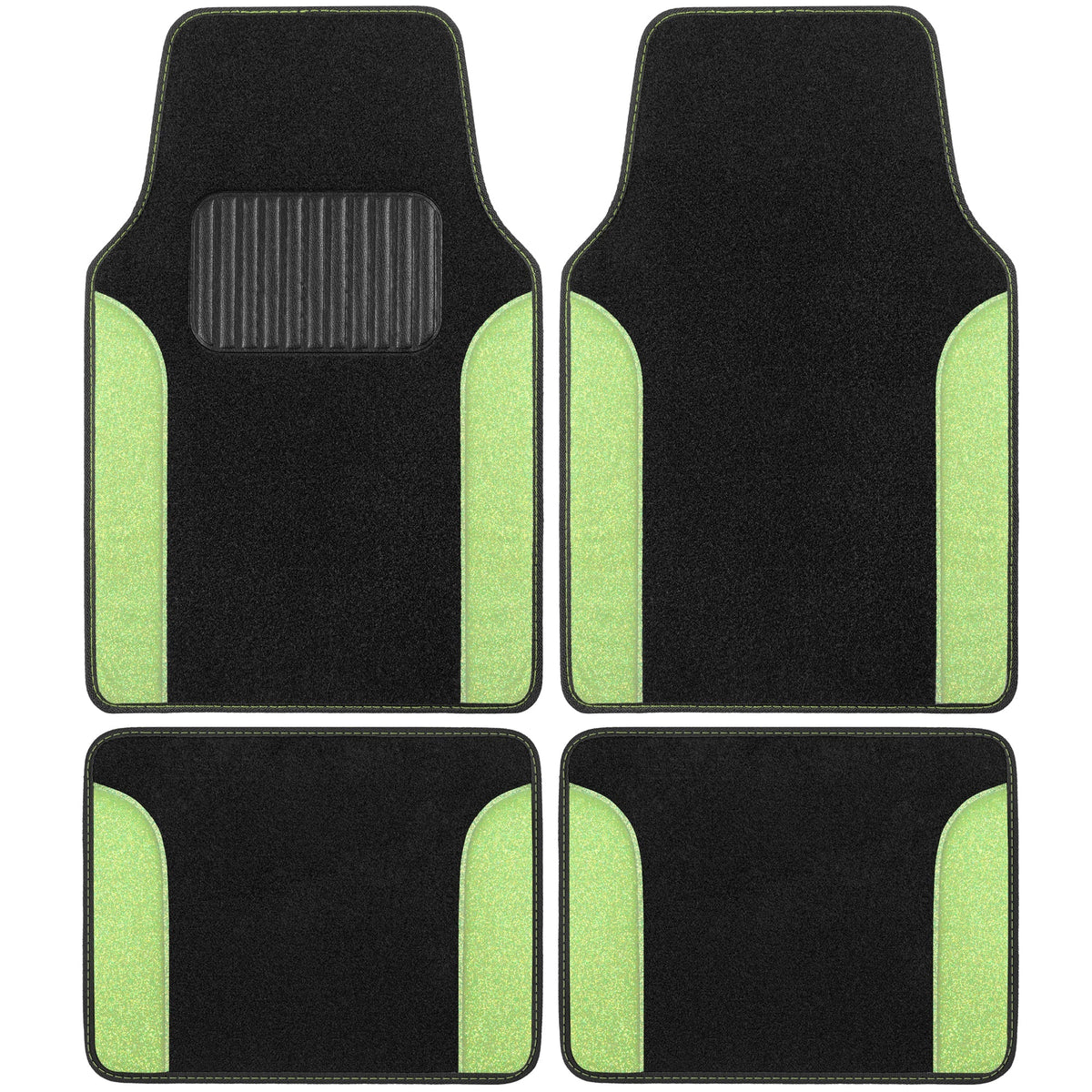 Carbella 4-Piece Sparkle Glitter Front Floor Mats and Rear Floor Mats