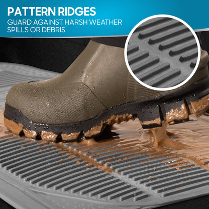 BDK 3-Piece Square Heel Pads Front Floor Mats and Rear Floor Mats - Heavy Duty, All Weather, Trim to Fit