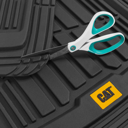 CAT 4-Piece ToughRide Rubber Front Floor Mats and Rear Floor Mats - Heavy Duty, All Weather, Trim to Fit