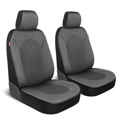 Motor Trend Charcoal Gray Car Seat Covers Set - 2 Front Seats – Spill-Proof Neoprene CarSeat Cover Protector for Cars – Automotive Interior Car