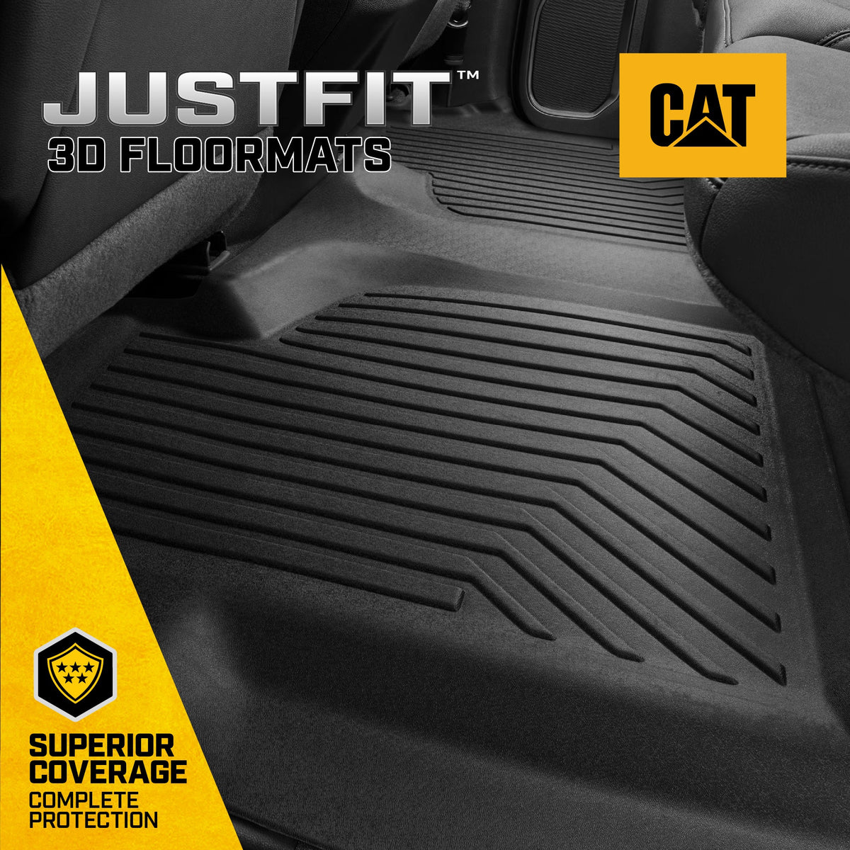 CAT® JustFit™ 3D Custom Fit Bench Floor Mat for 2019-2026 Chevrolet Silverado 1500/GMC Sierra 1500 & 2020-2026 Chevy Silverado/GMC Sierra