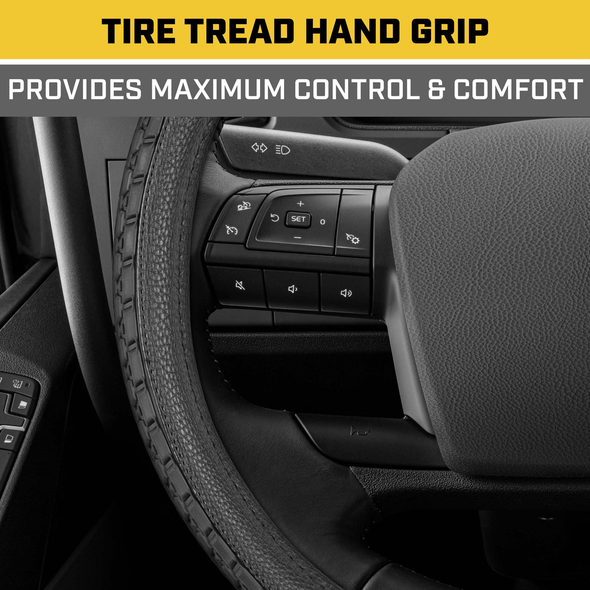CAT DuraGrip Steering Wheel Cover with Traction Grips for RVs, Semi-Trucks, Trucks, and Big Rigs XXL (Fits 17.5" - 18")
