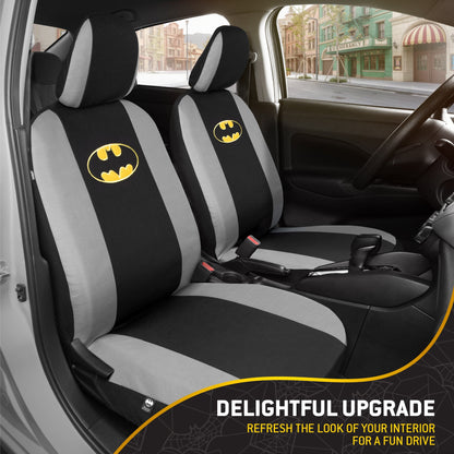 Warner Bros DC Comics 9-Piece Batman Dark Knight Logo Front Seat Covers and Rear Seat Covers