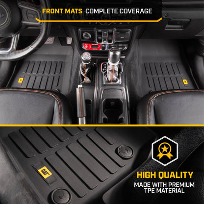 CAT 2-Piece JustFit 3D Front Liner Mats for Jeep Gladiator JL (2020 - 2026) - All Weather, Heavy Duty, Custom Fit