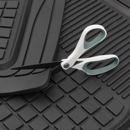 MotorTrend 3-Piece Premium Deep Dish Front Floor Mats and Rear Floor Mats - Heavy Duty, All Weather, Trim to Fit