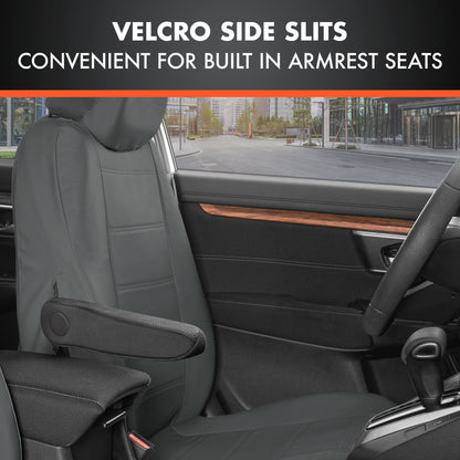 BDK 9-Piece Premium Faux Leather Front Seat Covers and Rear Seat Covers