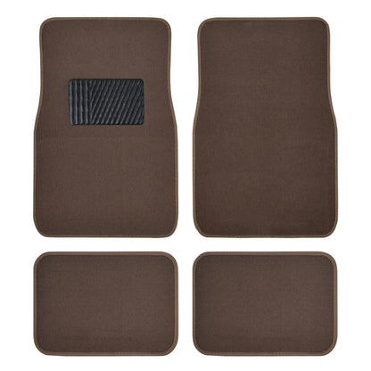 BDK 4-Piece Premium Carpet Non-Slip Heel Pad Front Floor Mats and Rear Floor Mats