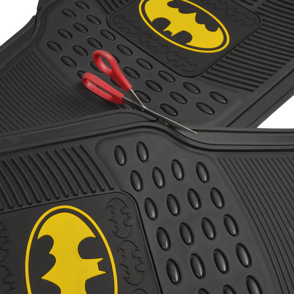 BDK Armored Super Hero Car Floor Mats - Officially Licensed DC Comics - All Weather Heavy Duty Auto Interior Liners for Car Truck Van SUV