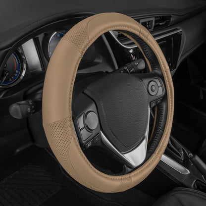 MotorTrend Soft Touch Perforated Microfiber Steering Wheel Cover (Fits 14.5" - 15.5")
