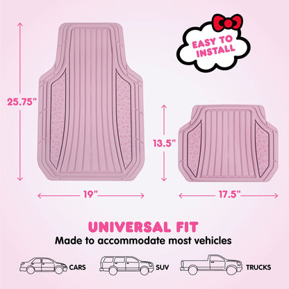 Hello Kitty Car Mats 4pc Floor Mats for Cars Trucks SUVs Pink Car Floor Mats for Women Men Accessories Rubber Heavy Duty Cute Non-Slip Always