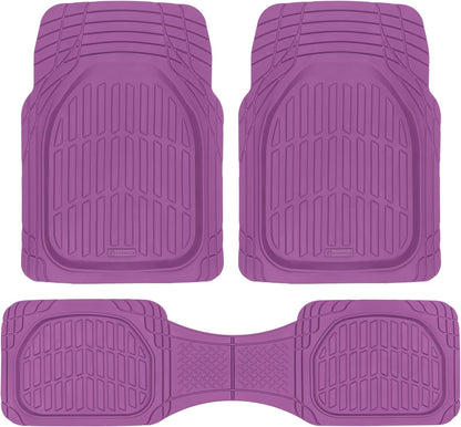 Car Floor Mats - FlexTough Deep Dish Rubber All Weather Protection for Cars SUV Trucks Beige Automotive Accessories