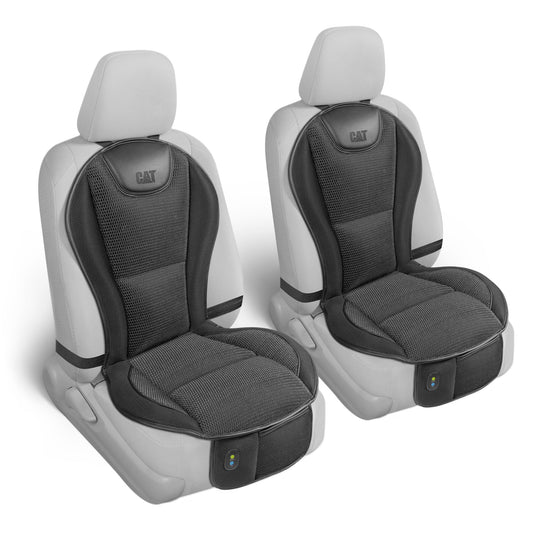 Product image: CAT 2-Pack CoolFlow Breathable Mesh Front Car Seat Cover with 2-Speeds Cooling | JiangCarGear