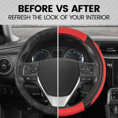 MotorTrend GripTech Enhanced Traction Steering Wheel Cover (Fits 14.5" - 15.5")
