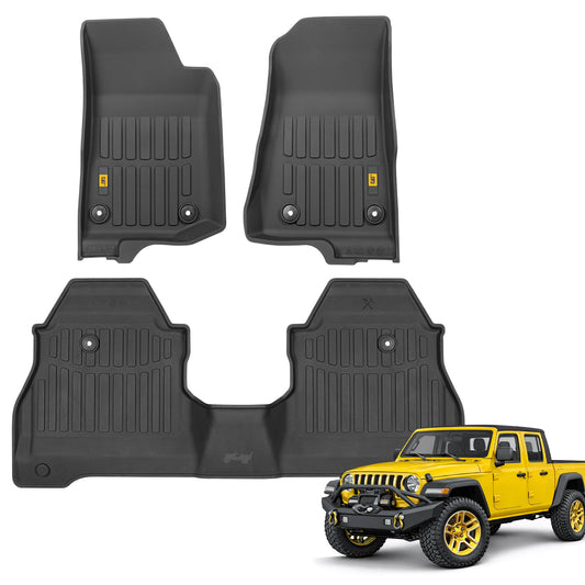 Cat® JustFit™ 3D Floor Mats for Jeep Gladiator (JL) 2020-2026, All Weather Custom Fit Jeep Gladiator Floor Liners with Extended Coverage Design