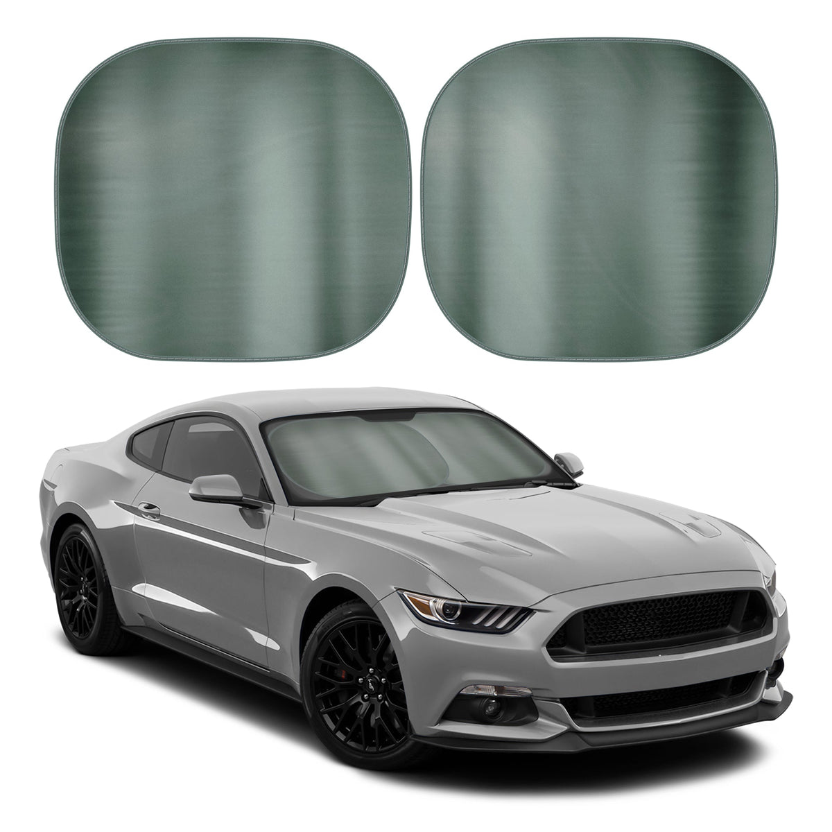 Carbella 2PC Charcoal Gray Car Windshield Sun Shade – Sun Visor & Sunshade for Windshield – UV Rays Interior Protection - Easy Setup & Keeps Your