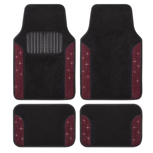 Product image: Carbella 4-Piece Diamond Bling Front Floor Mats and Rear Floor Mats - | JiangCarGear
