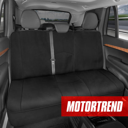 Motor Trend SpillGuard Waterproof Rear Split Bench Seat Covers for Trucks Rear Seat Cover Only - Black Car Seat Covers, Back Seat Covers Only