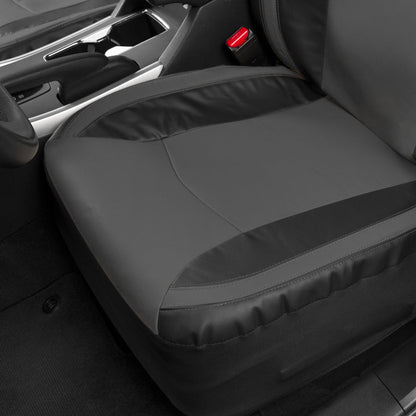 MotorTrend 2-Pack Premium Faux Leather Two-Tone Front Seat Covers
