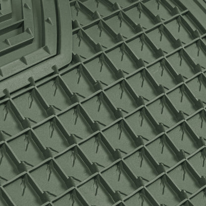CAT 4-Piece Two-Tone Metallic-Look Front Floor Mats and Rear Floor Mats - Heavy Duty, All Weather, Trim to Fit
