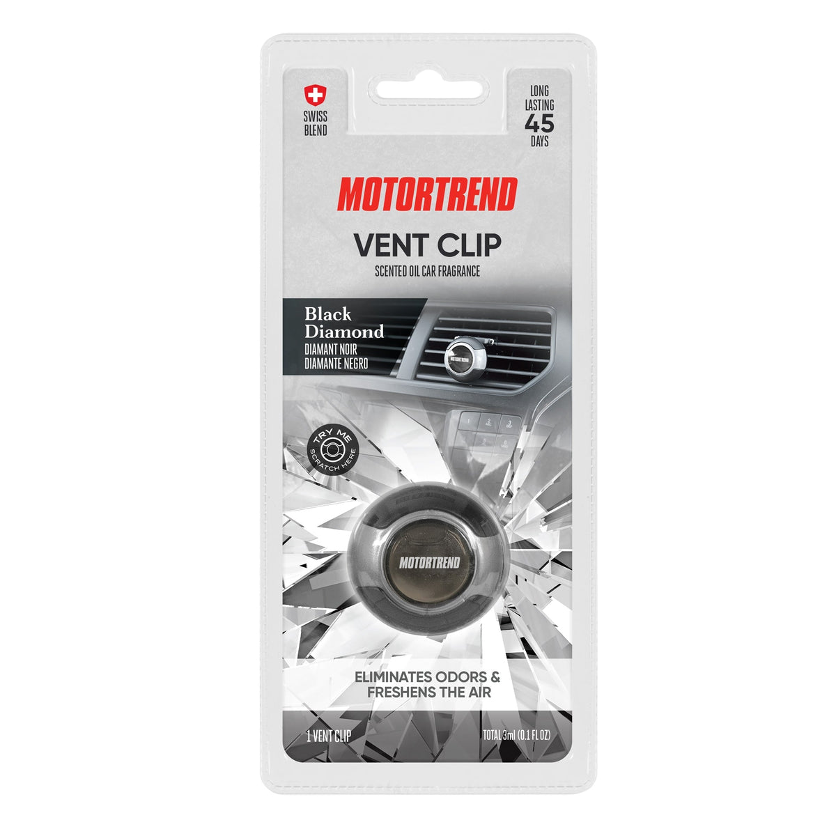 Motor Trend AF-301 (2 Count) Car Air Freshener Vent Clip for Car Truck Van SUV, Home & Kitchen, Long Lasting Odor Eliminator, Scented Oil