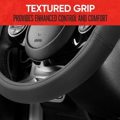 MotorTrend SoftTouch Advanced Traction Grip Steering Wheel Cover (Fits 14.5" - 15.5")