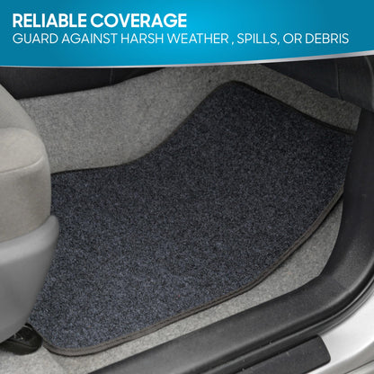 BDK 4-Piece Premium Carpet Non-Slip Heel Pad Front Floor Mats and Rear Floor Mats