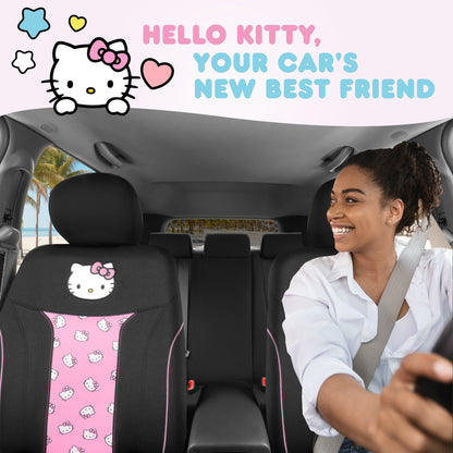 Hello Kitty Car Seat Covers - Cute and Durable Pink Front Seat Covers, Adorable Hello Kitty Design, Comfortable and Long-Lasting Polyester, Car