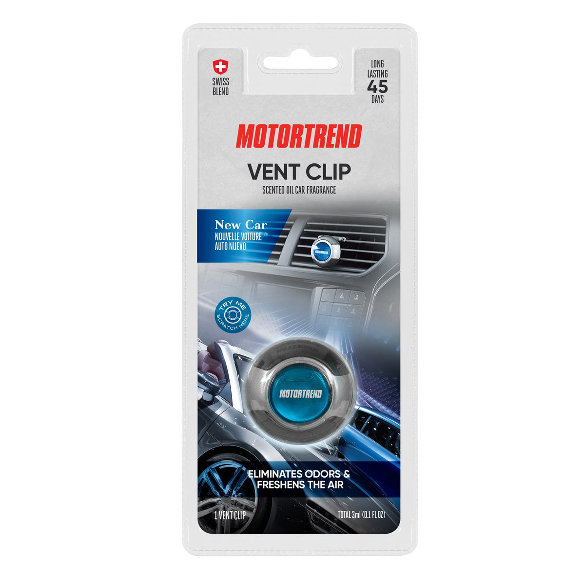 Motor Trend AF-301 (2 Count) Car Air Freshener Vent Clip for Car Truck Van SUV, Home & Kitchen, Long Lasting Odor Eliminator, Scented Oil
