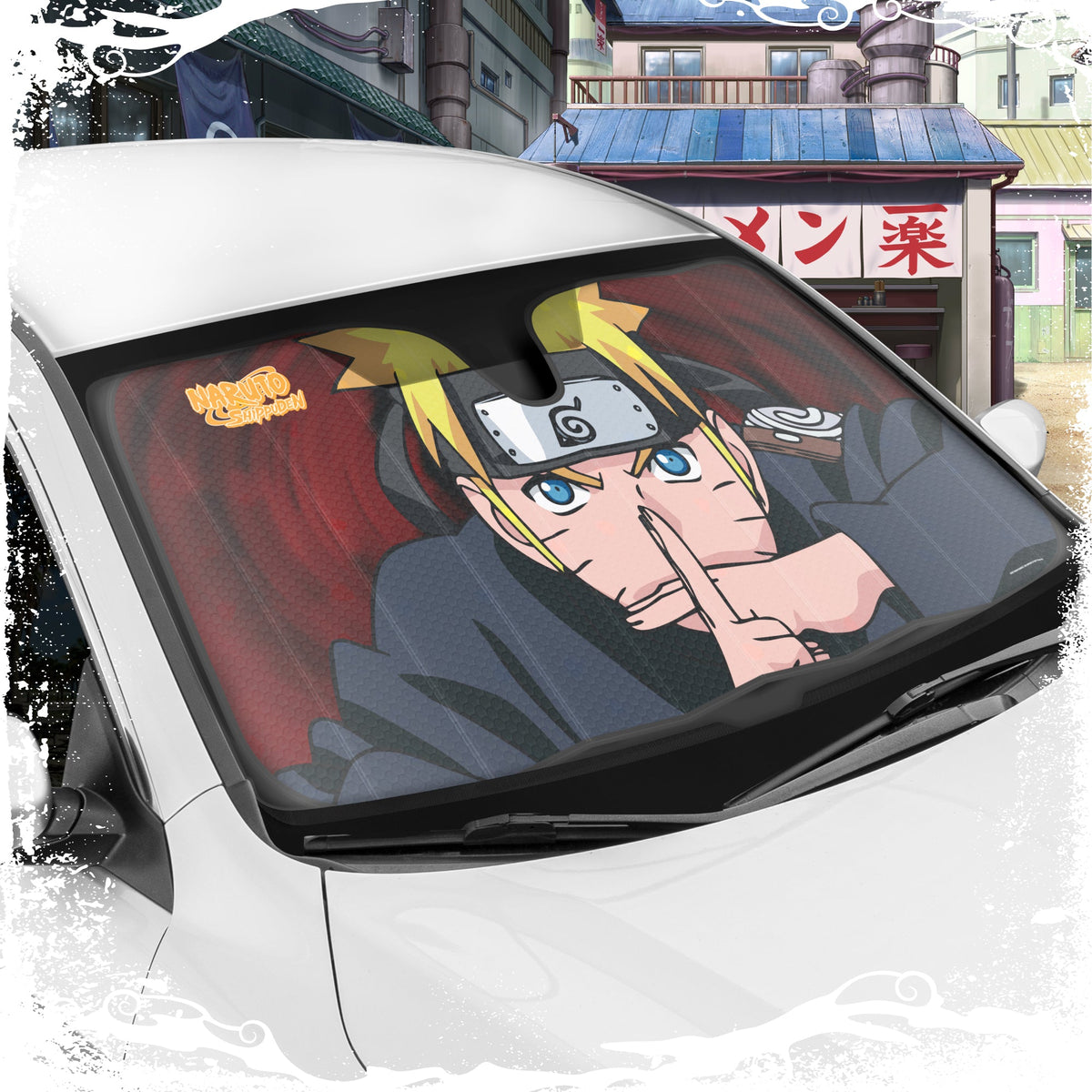 Naruto Shippuden Officially Licensed Windshield Sun Shade - Car Sun Shade Fits Most Autos, Trucks, SUV, & Van - Akatsuki Naruto Merch & Anime