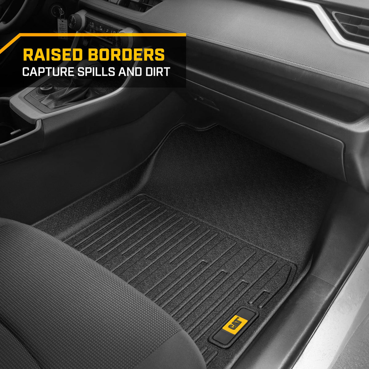 CAT® JustFit™ 3D Custom Fit Floor Mats for Toyota RAV4 2019 2020 2021 2022 2023 2024 - Heavy Duty Floor Liner Protection Laser Measured, Toyota