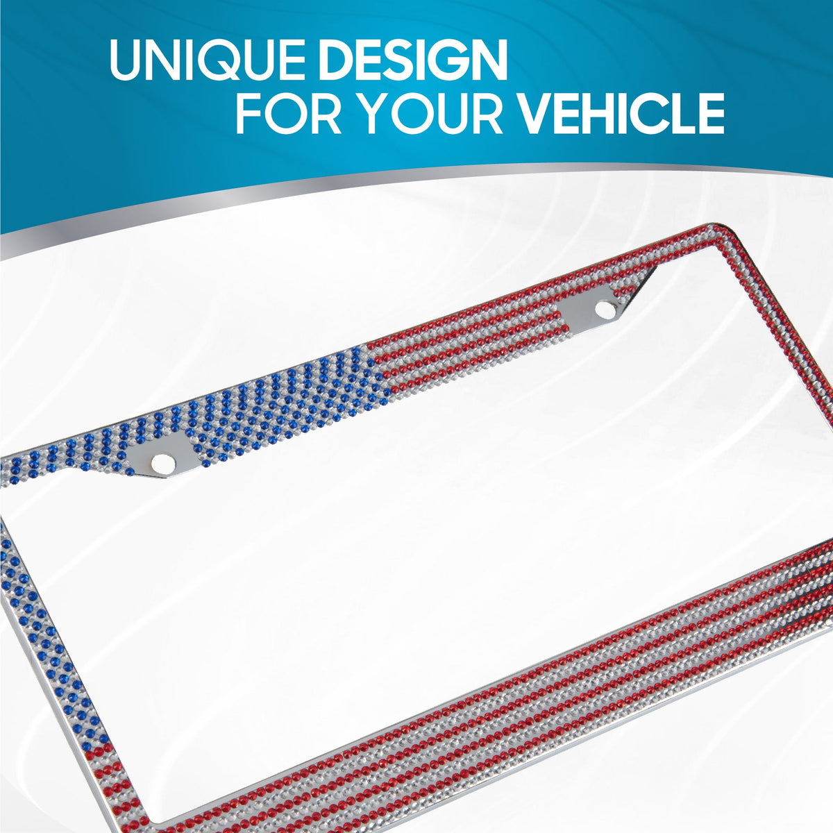 BDK Heavy Duty Rust-Proof Stainless-Steel Metal Plated License Plate Frame Universal Size for Car Truck SUV