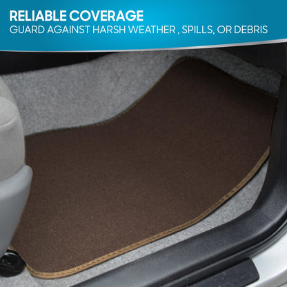 BDK 4-Piece Premium Carpet Non-Slip Heel Pad Front Floor Mats and Rear Floor Mats