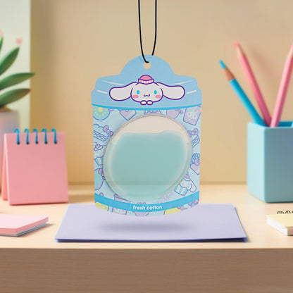 Hello Kitty and Friends Car Air Freshener (Cinnamoroll - Fresh Cotton) Hanging Gel Area Deodorizer, Long-Lasting Car Scents Air Freshener, Cute
