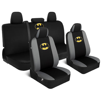 Warner Bros DC Comics 9-Piece Batman Dark Knight Logo Front Seat Covers and Rear Seat Covers