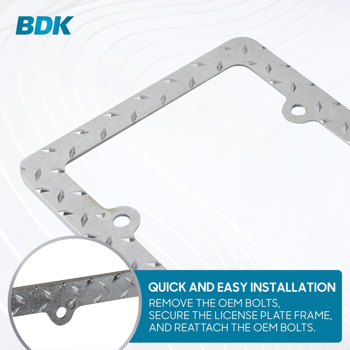Chrome Plated Rust-Proof Die-Cast Stainless Metal License Plate Frame/Holder Universal Size - Blank Metal Design (Pack of 2)