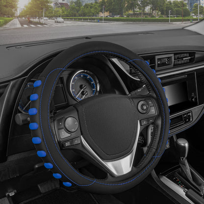 MotorTrend FlexGrip Steering Wheel Cover with Raised Bump Grips (Fits 14.5" - 15.5")
