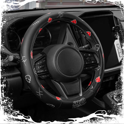 Naruto Shippuden Car Steering Wheel Cover, 15 Inch Anime Steering Wheel Cover, Cushioned Soft Comfortable Cover Anime Car Accessories for Men