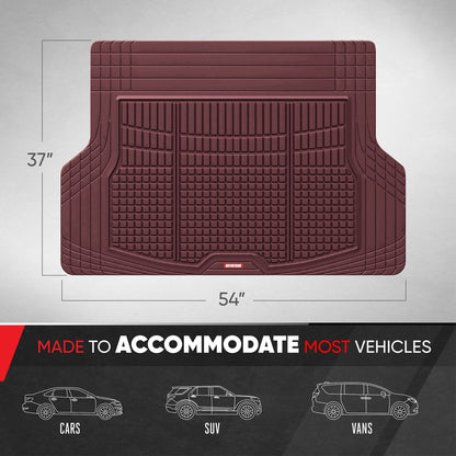Motor Trend FlexTough Rear Cargo Mat - Heavy-Duty Trimmable Car Trunk Mat for Back of SUV, Universal Rear Cargo Liner for SUV, Flexible Trunk