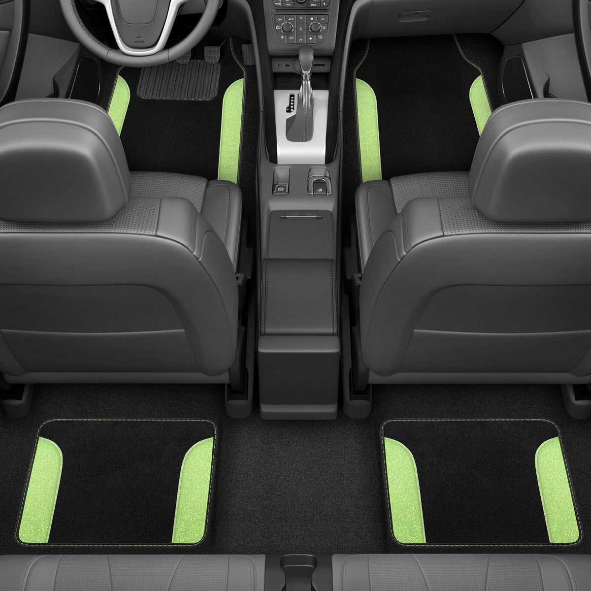 Carbella 4-Piece Sparkle Glitter Front Floor Mats and Rear Floor Mats