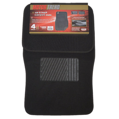 MotorTrend 4-Piece Premium Inter-Lock Backing Carpet Front Floor Mats and Rear Floor Mats