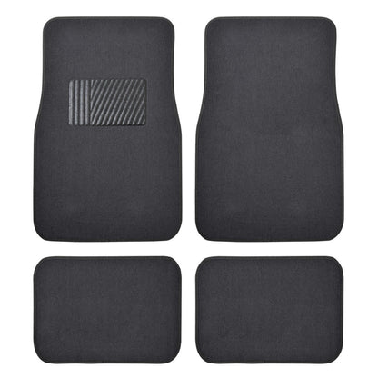 BDK 4-Piece Premium Carpet Non-Slip Heel Pad Front Floor Mats and Rear Floor Mats