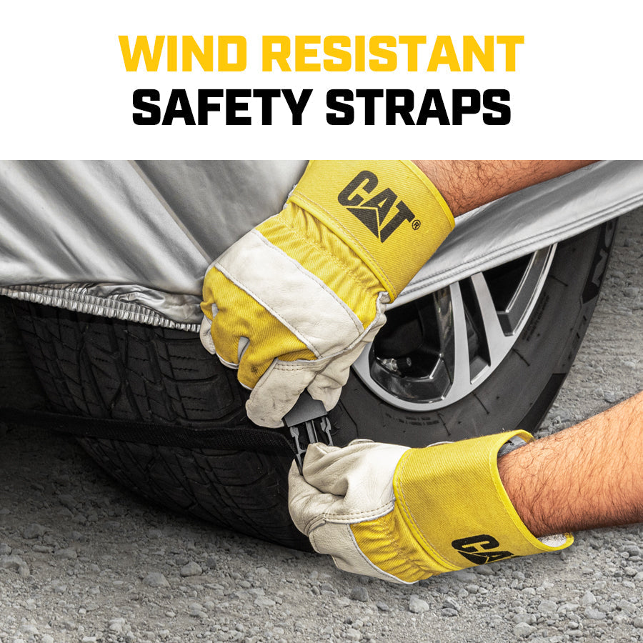 CAT Workforce Vehicle Cover for Pickup Trucks with Safety Reflective Strips - Heavy Duty, All Weather, All Seasons