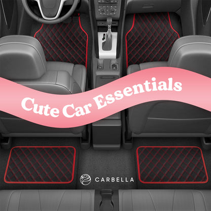 Carbella 4-piece DiamondLuxe Front Floor Mats and Rear Floor Mats - Red